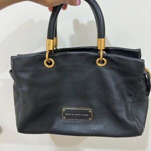 Marc by Marc Jacobs Black Satchel with Gold Accents